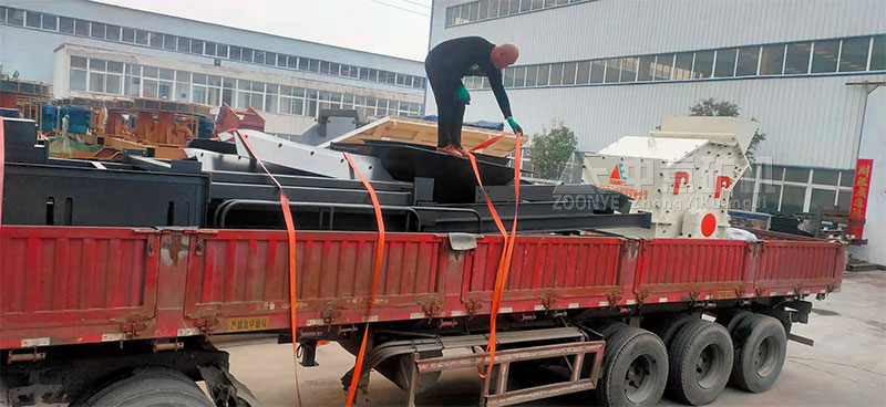 高效細碎機發(fā)往江蘇泰興石料廠