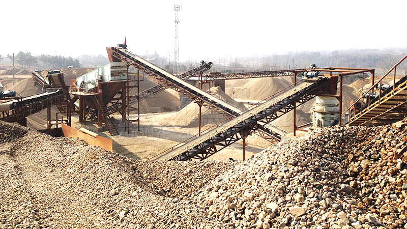 河卵石生產(chǎn)線現(xiàn)場