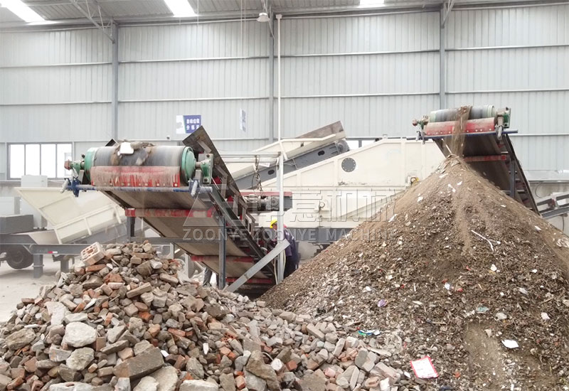 分選出的建筑骨料和渣土 分選出的建筑骨料和渣土