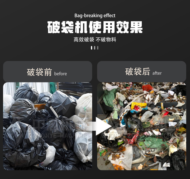 雙軸破袋機(jī)使用效果 雙軸破袋機(jī)使用效果